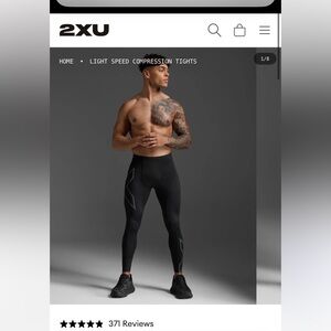 2XU Light Speed Black and Gold Compression running pants- Two Pairs both medium